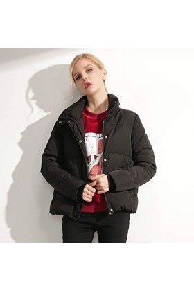 nouler Doudoune Col De Duvet De Canard dhiver De Mode Féminine,Noir,L