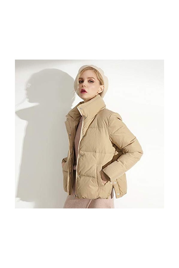 nouler Doudoune Col De Duvet De Canard dhiver De Mode Féminine,Noir,L