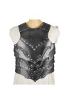RIVINE Médiéval Elfe Noir Poitrine Armure Gilet Chevalier Gladiateur Pirate PU Cuir cuirasse Cosplay Costume Tenue cuirasse f