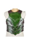 RIVINE Médiéval Elfe Noir Poitrine Armure Gilet Chevalier Gladiateur Pirate PU Cuir cuirasse Cosplay Costume Tenue cuirasse f