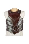 RIVINE Médiéval Elfe Noir Poitrine Armure Gilet Chevalier Gladiateur Pirate PU Cuir cuirasse Cosplay Costume Tenue cuirasse f