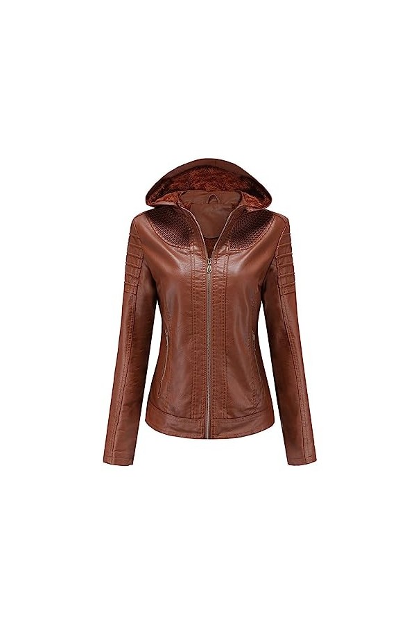 Fjnbbiot Veste Chaude En Peluche À Capuche Détachable Pour Femme, Vêtements Européens Et Américains, Automne Et Hiver Red M