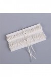 MJWDP Garter de Mariage Blanc de la Dentelle de Fleur de Fleur