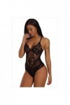Générique Sexy Creux Halter Cils Dentelle Combinaison Pyjama Femme Dentelle Lingerie Sexy Chemise de Nuit Babydoll Vêtements 