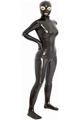 Femmes Sexy Wetlook Moulante Catsuit Discothèques Performance Costume Lingerie Combinaison Faux Cuir,Noir,MF