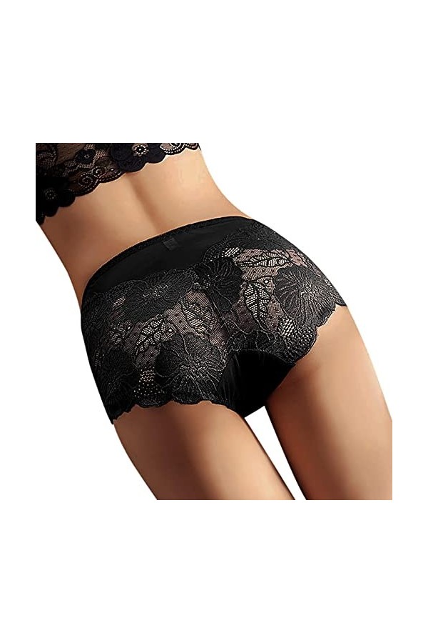 Bywenzai Culotte sous-Vêtements pour Femmes Culottes Sexy Dentelle Lingerie Coupe Haute Femme Boyshort Taille Haute Mémoires 