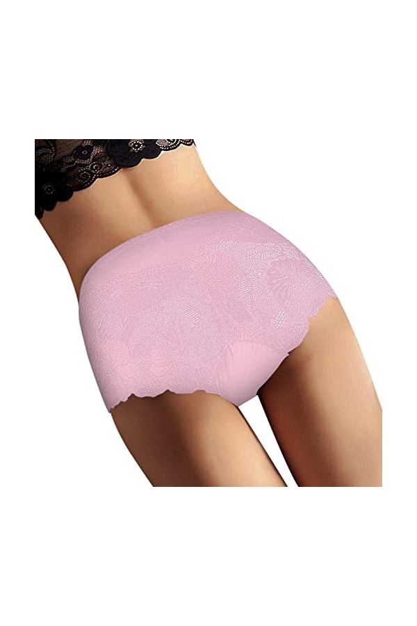 Bywenzai Culotte sous-Vêtements pour Femmes Culottes Sexy Dentelle Lingerie Coupe Haute Femme Boyshort Taille Haute Mémoires 