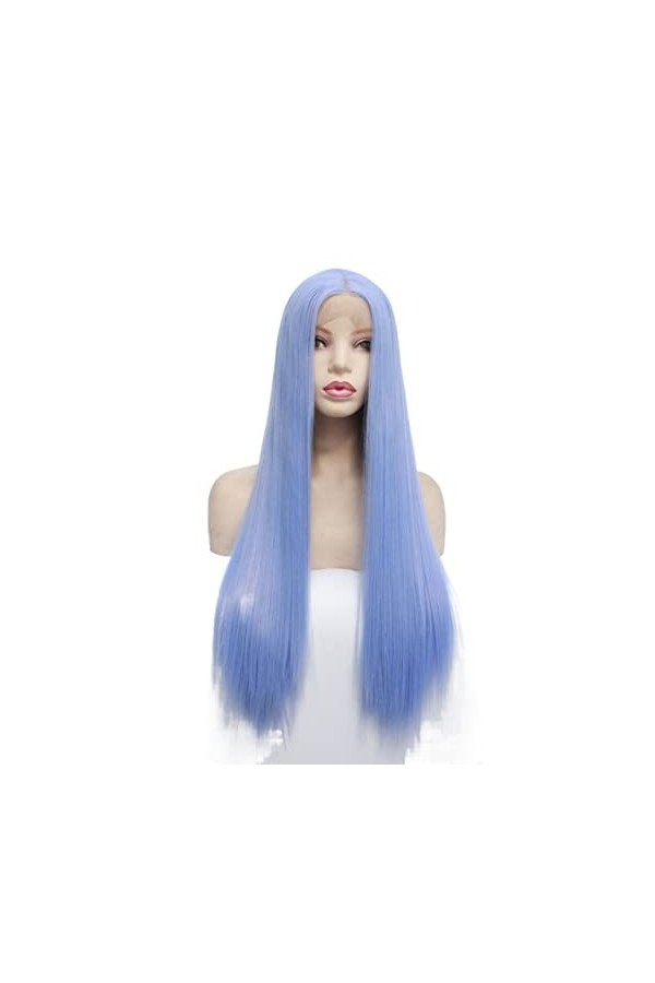 DUNEL Wigs Hair For Women Long Straight Hair Wigs for Women Blue Lace Front Middle Part Hairline Party Costume Cosplay Wig Pe