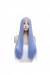 DUNEL Wigs Hair For Women Long Straight Hair Wigs for Women Blue Lace Front Middle Part Hairline Party Costume Cosplay Wig Pe