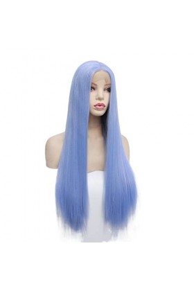 DUNEL Wigs Hair For Women Long Straight Hair Wigs for Women Blue Lace Front Middle Part Hairline Party Costume Cosplay Wig Pe