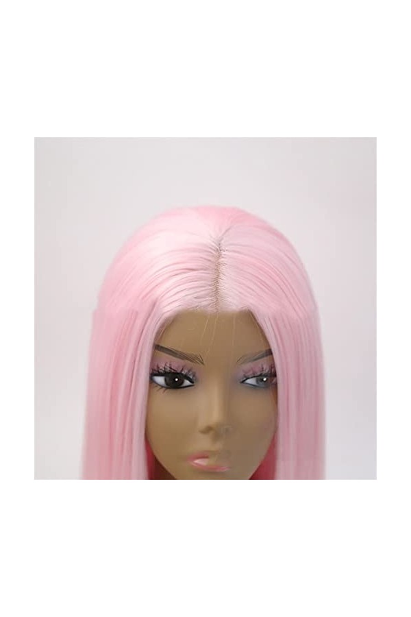 DUNEL Wig For Women Long Pink Straight Hair Wigs for Women Middle Part Hairline Halloween Party Costume Cosplay Wig Beauty fo