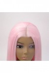 DUNEL Wig For Women Long Pink Straight Hair Wigs for Women Middle Part Hairline Halloween Party Costume Cosplay Wig Beauty fo