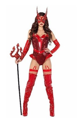 Womens Playboy Sexy Devilicious Fancy Dress Costume | Devil Fancy Dress Costumes 1X