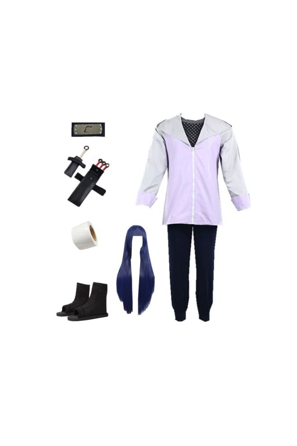 MANMICOS Costume de cosplay Anime Hyuga Hinata pour Halloween et femme Taille 6XS