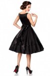 Belsira Robe Swing en Satin sans Manches, Noir , M