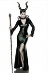 Costume de diable pour femme avec robe, collier, masque de corne de diable en noir foncé L