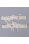 ZTTTD Mariage Garter Perle de Fleur Blanche jarretières Sexy 2pcs Set for Femmes Femme mariée Ring h Bag de Cuisse