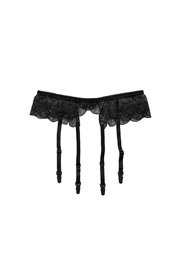 DLOETT Bas jarretelles sexy en dentelle Noir