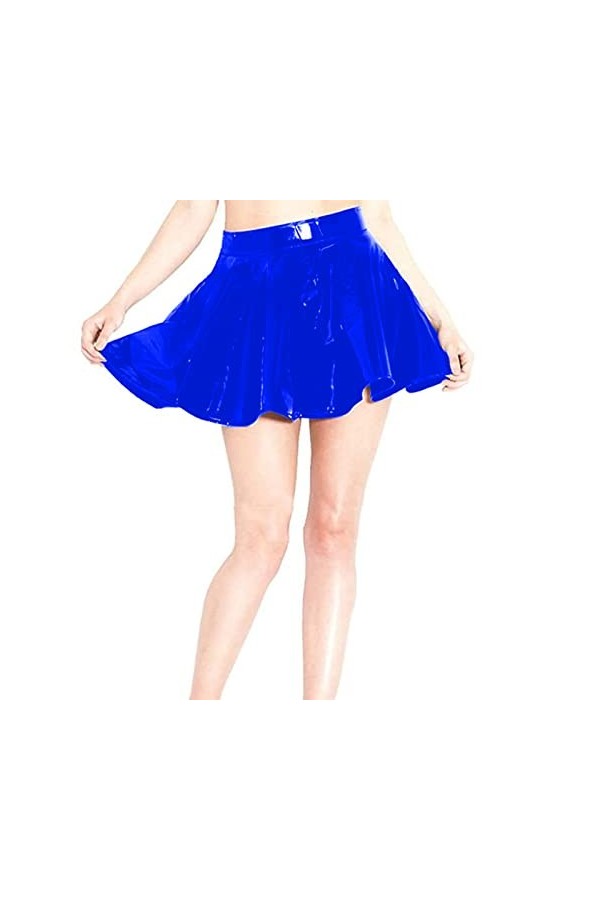 Jupe Gothique Punk en PVC, Orange, 4XL