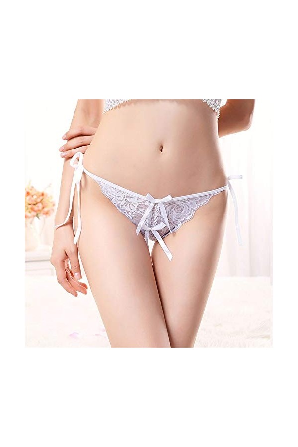 Sexy Lingerie Dentelle sous-vêtements Mesdames Cravate Thong Grande Taille Fat Fat Sexy Dentelle Fermer Culotte Dames séduisa