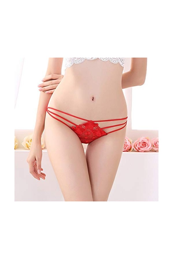 WFAR Sexy Band Bow Bow Taille Low Mesdames Femmes Slips Femmes Culotte Femmes Dentelle Fermer Culotte Dames séduisantes Trans