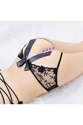 WFAR Culotte Feminine Basse Taille Brodée sous-vêtements Sexy Dentelle Fermer Culotte Dames séduisantes Transparentes J21113 