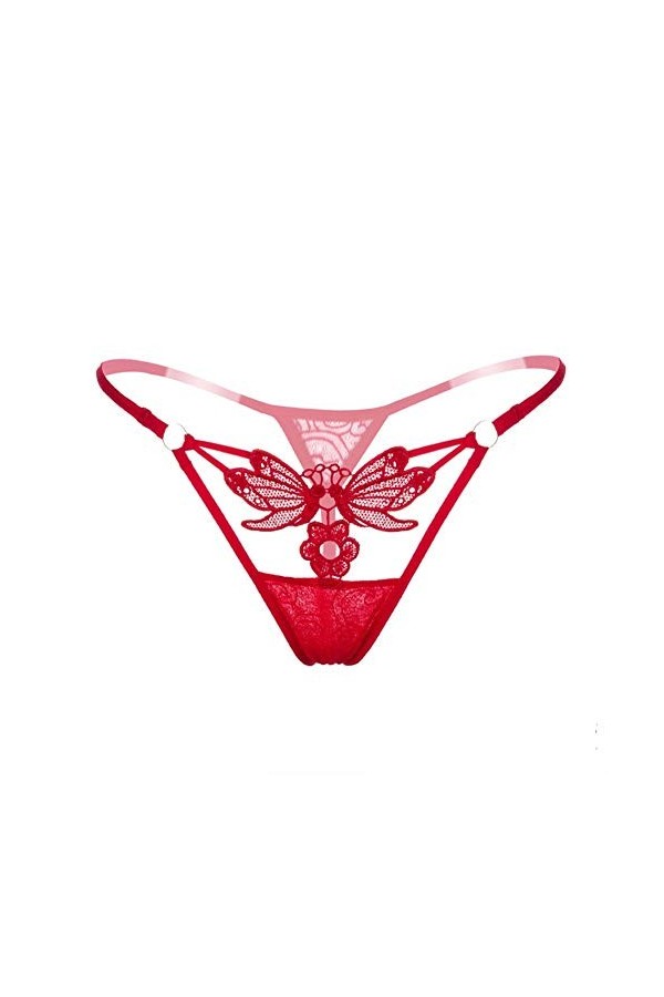 WFAR Sexy Lingerie Sexy String Studwear Soluble Flower Broderie Mme Dentelle Fermer Culotte Dames séduisantes Transparentes J
