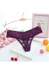 WFAR Jacquard Mesdames Panties Sexy Dentelle Thong Basse Taille Hautes Sexy Dentelle Fermer Culotte Dames séduisantes Transpa