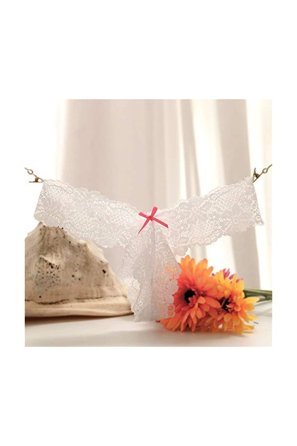 Dentelle Sexy Culotte Femme Arc Faible Taille sans Trace Dames Culottes String Dentelle Sexy Dentelle rapprochée Culotte Femm