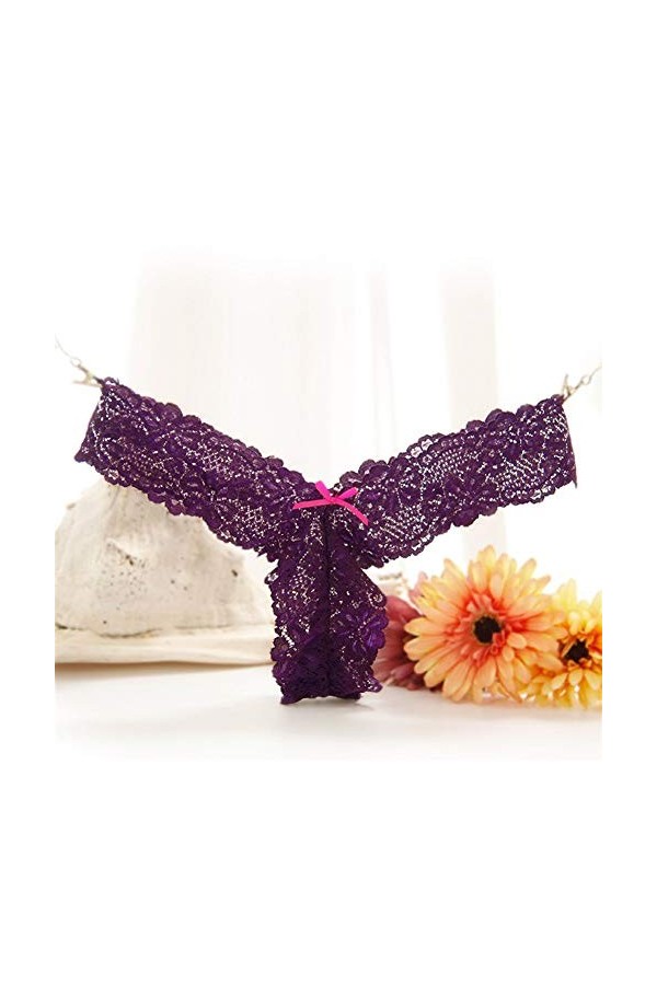 Dentelle Sexy Culotte Femme Arc Faible Taille sans Trace Dames Culottes String Dentelle Sexy Dentelle rapprochée Culotte Femm