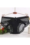WFAR Grande Taille Sexy Dentelle Bow Gauze sous-vêtements Low Taille Mme Triangle Coton Courroich Cot de Coton Sexy Dentelle 