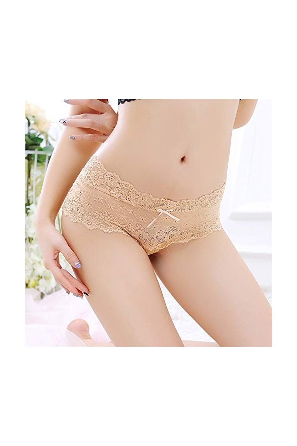 WFAR Sexy Dames Culottes Dentelle Taille Basse Eau Soluble Jacquard Ships Jacquard Sexy Dentelle rapprochée Transparente sédu