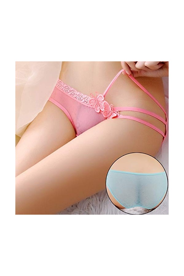 WFAR sous-vêtements de la Soie glacée Sexy Lingerie Tentations Femme Shi Taille Basse Taille Transparent Dentelle Fermer Culo