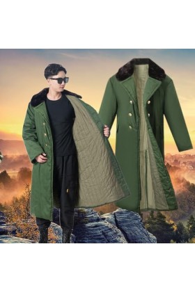 Manteau allongeant dextérieur en coton mélangé à lancienne, chaud et froid et épais, manteau dhiver de protection du trava