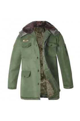 XIAOYANSHEN Cotton-padded long winter army coat camping