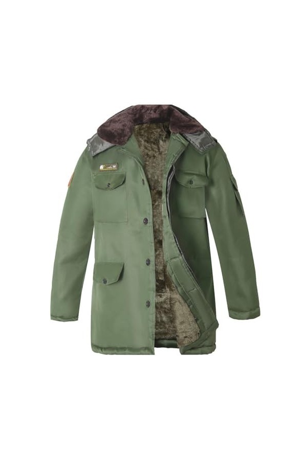 XIAOYANSHEN Cotton-padded long winter army coat camping