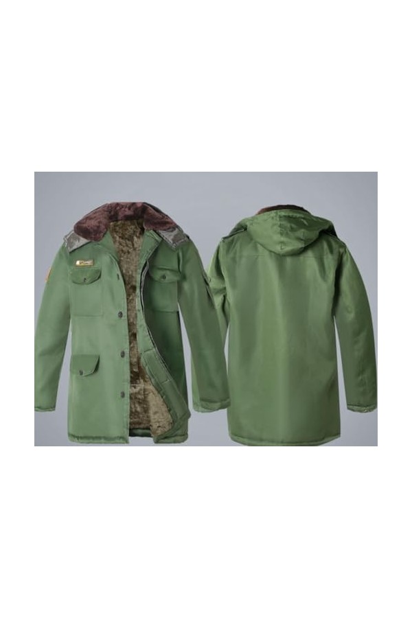 XIAOYANSHEN Vêtements de travail en plein air manteau long en coton chaud manteau dhiver nuit patrouille manteau en coton ép