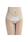 Culotte sexy en maille pour femme - Avec string en dentelle - Grande taille, beige, taille unique