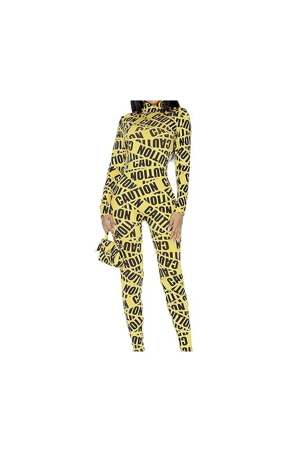 Forplay Caution Tape Costume Jaune, M/L