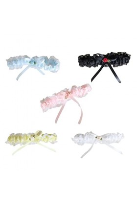 Lolita Volants Dentelle Jambe Anneau Doux Satin Noeud Noeud De Mariée Mariage Élastique Jarretière Ceinture Stretch Cuisse Ha