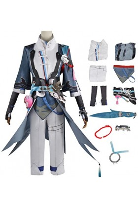 Foanja Yanqing Déguisement Homme Cosplay Anime Honkai Star Rail Himeko Complets Jeux Uniformes et Accessoires Perruques pour 