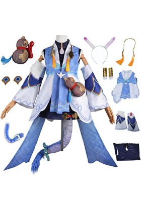 Foanja Bailu Déguisement Femme Cosplay Honkai Star Rail Anime Personnages Bailu Complets Uniformes et Accessoires Perruques p