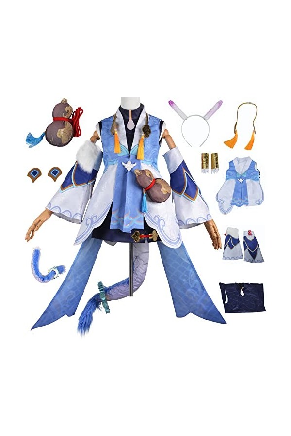 Foanja Bailu Déguisement Femme Cosplay Honkai Star Rail Anime Personnages Bailu Complets Uniformes et Accessoires Perruques p