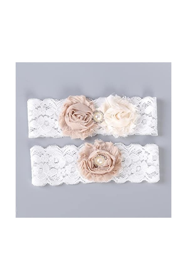 ZTTTD Lace en Dentelle en Dentelle Applique de Fleurs Perles de Mariage Sexy Garter Garter for Les Femmes Accessoires de mari