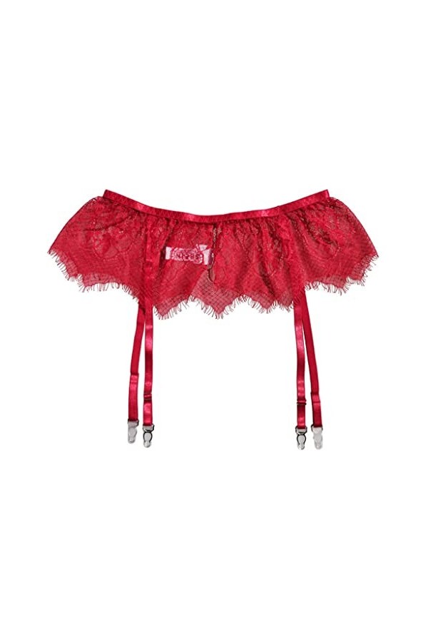 ZTTTD Rouge en Dentelle en Dentelle Metal Mesdames Garter Sexy Garter Stanging Lingerie Pantyhose