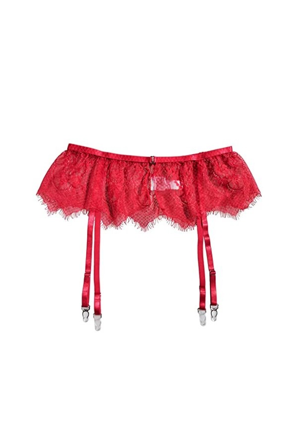 ZTTTD Rouge en Dentelle en Dentelle Metal Mesdames Garter Sexy Garter Stanging Lingerie Pantyhose
