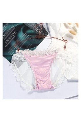DLOETT Culotte en Dentelle satinée Brillante Lingerie Femme Taille Basse Culotte Transparente Transparente sous-vêtement Culo