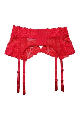 GJRFYJ Bow en dentelle rouge for femmes creux dune taille plus taille Clips métalliques Courrure de jarrete Color : Red, Si