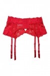 GJRFYJ Bow en dentelle rouge for femmes creux dune taille plus taille Clips métalliques Courrure de jarrete Color : Red, Si
