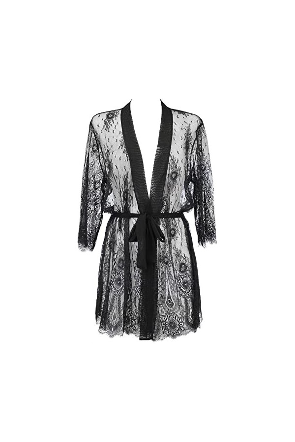 Axami robe de chambre noire, Noir , taille unique